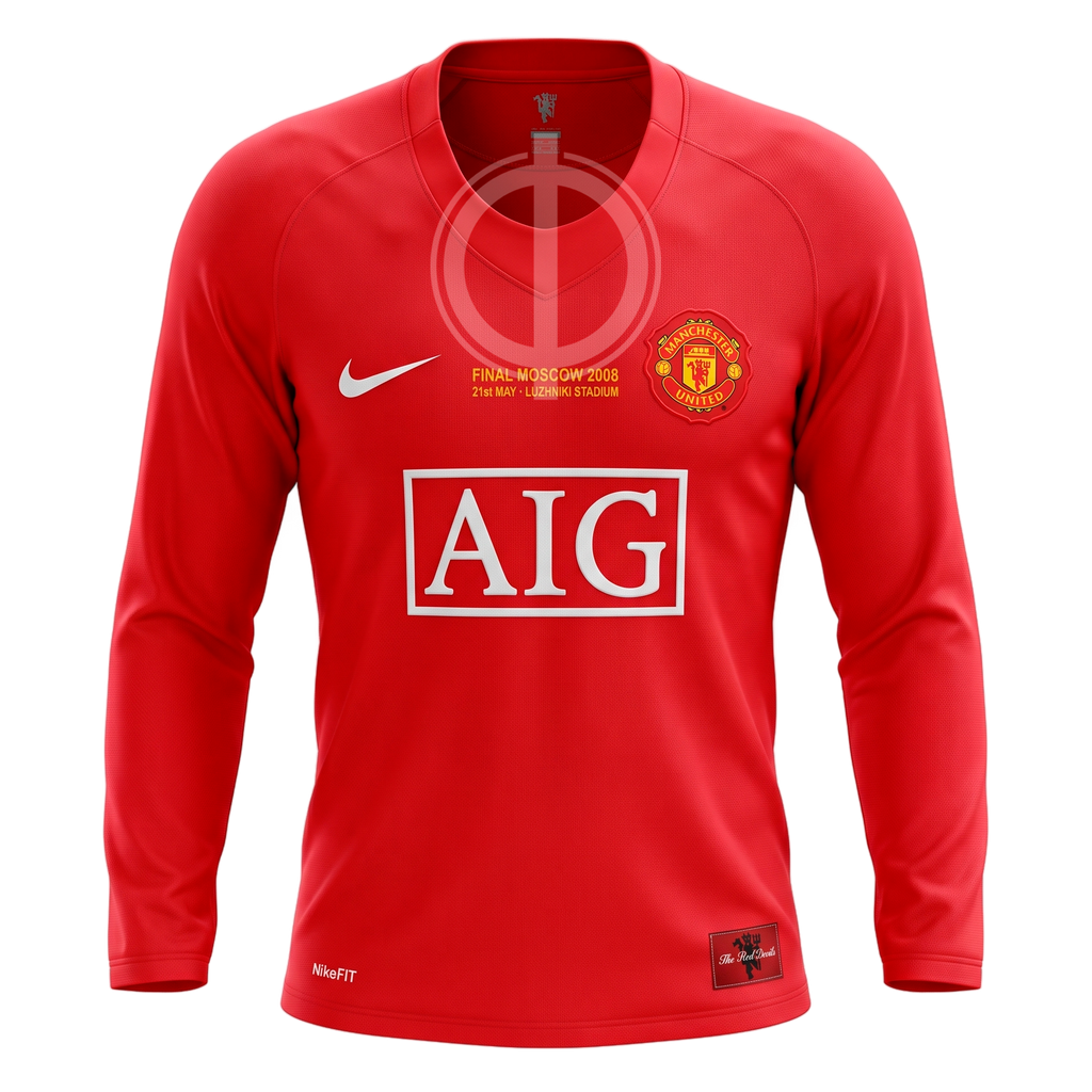 Jersey Nike Manchester United Manga Larga Local 07/08